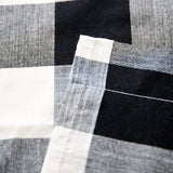 Creativesfun 2 Panels Checks Line Up Set Farmhouse Faux Linen Look Buffalo Plaid Grommet Window Curtain (Black & Cream, Panel 丨W53 X L84-INCH 2PCS) Creativesfun