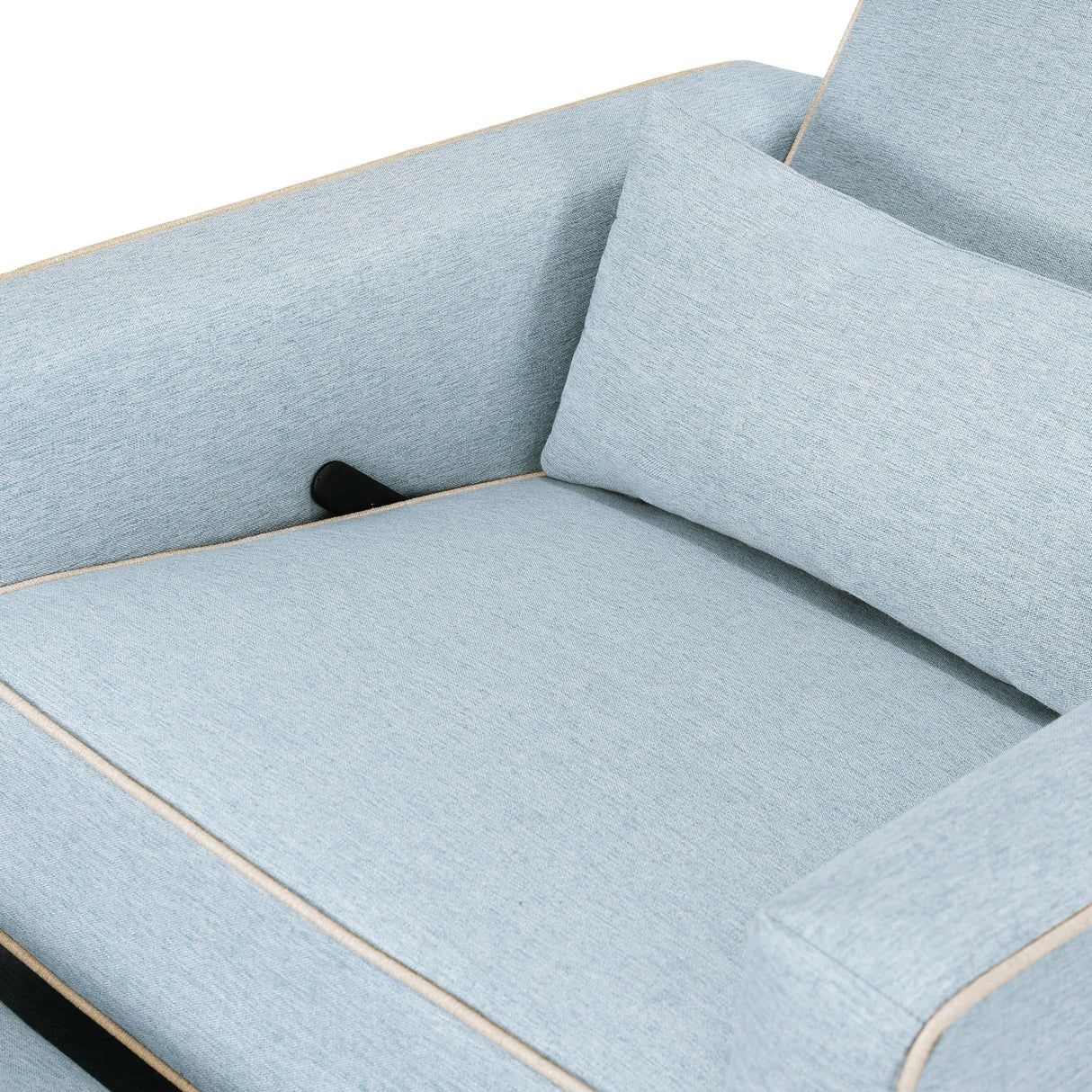 DaVinci Piper 360° Swivel Rocker Recliner Chair, Rocking Chair for Nursery & Living Room, GREENGUARD Gold, FSC & Certi-PUR US Certified, Comfy Nursery Glider Recliner - Heathered Blue w/Cream Piping DaVinci