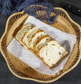 Rattan Fruit Basket for Serving Woven Bread Tray for Cake Kitchen Counter Table Natural (11.8inch D x 3.5inch H) DOKOT
