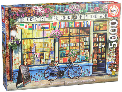 Educa - Greatest Bookshop in The World - 5000 Piece Jigsaw Puzzle - Puzzle Glue Included - Completed Image Measures 61.75" x 42.25" - Ages 14+ (18583)