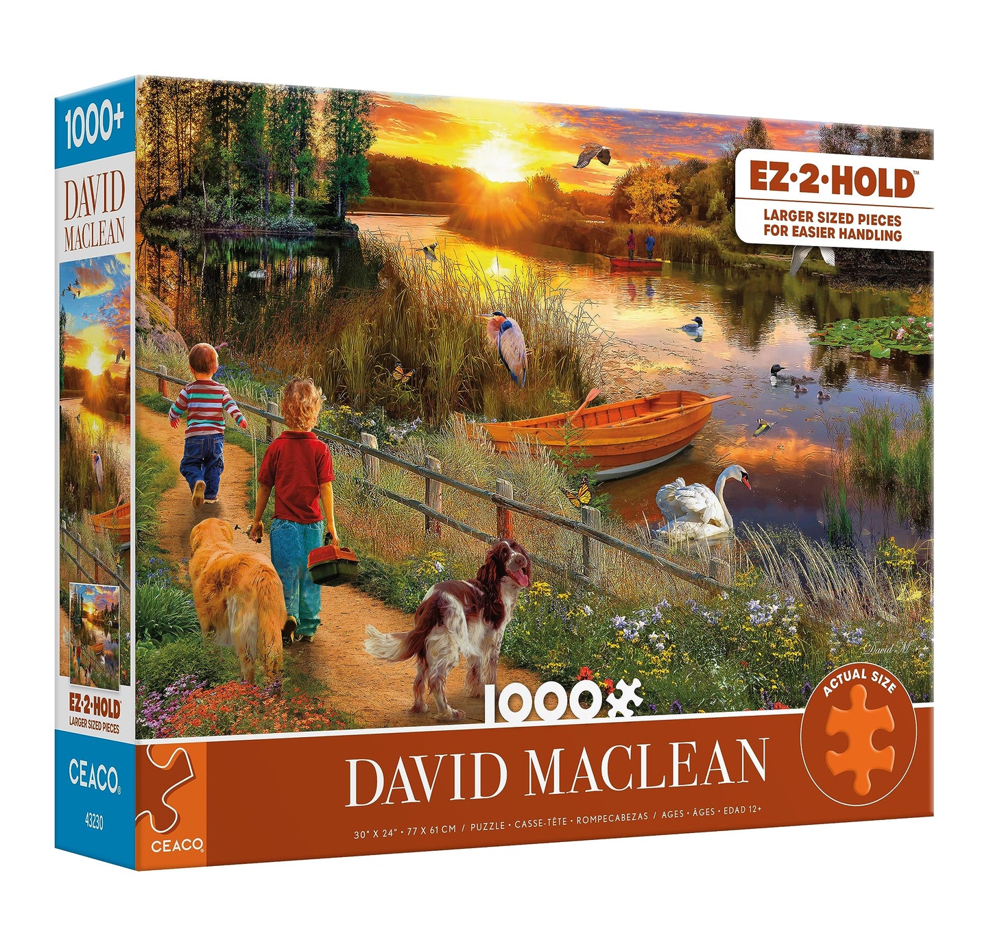 Ceaco - David Maclean - River Sunset - 1000 Oversized Piece Jigsaw Puzzle