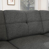 HONBAY Convertible Sectional Sofa L Shaped Couch for Small Apartment Reversible Sectional Couch for Living Room,Dark Grey HONBAY