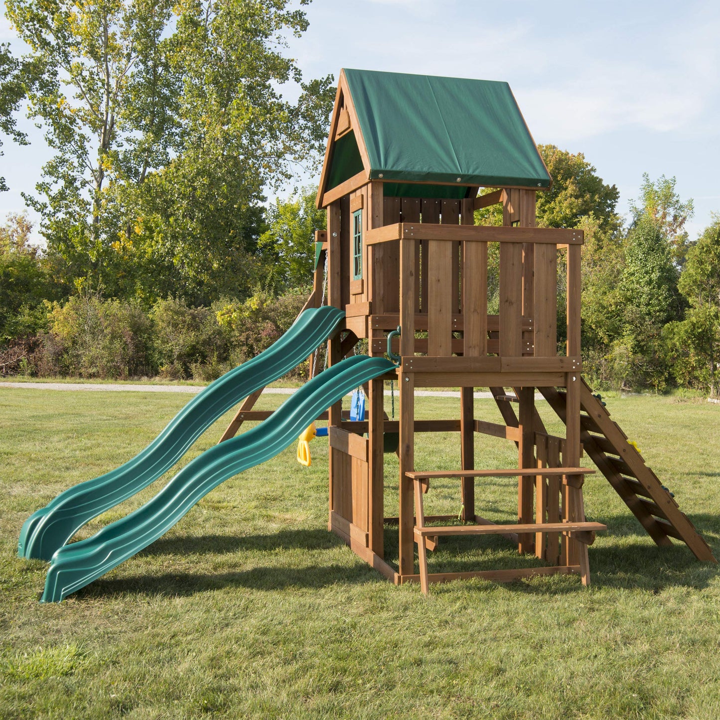 Swing-N-Slide WS 8350 Willows Peak Deluxe Swing Set, Wood - WoodArtSupply