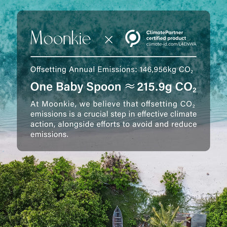 Moonkie Silicone Baby Spoons Set of 4, Two Sizes Feeding Spoon for First Stage 4+ Months, Baby Utensils with Case, Toddler Led Weaning Spoons, Bendable, Chewproof & Boil-proof Moonkie
