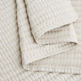 WDCOZY Beige Pick Stitch Queen Size Quilt Set, Striped Lightweight Soft Summer Spring Bedspread, Bamboo Linen Like Textured Coverlet, Chambray Farmhouse Country Rustic Bedding, Netural Thin Comforter WDCOZY