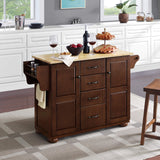 Crosley Furniture Eleanor Wood Top Kitchen Island with Spice Rack, Storage Drawers and Shelves, Mahogany Crosley Furniture