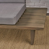 Christopher Knight Home Eulah Indoor Minimalist Acacia Wood Right-Sided Sofa with Grey Cushions, Grey Finish / Grey Christopher Knight Home