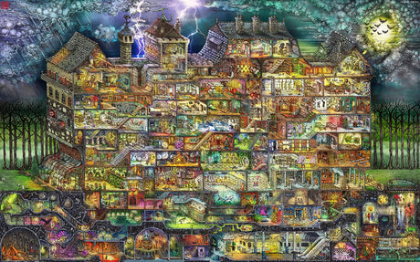 Pintoo Jigsaw Puzzles 4000 Piece for Adults - Tom Parker - The Night House Maze - Easy Storage Snug Interlocking Plastic Puzzle No Glue Required [H2953] Pintoo