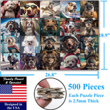 Think2Master Cute Dogs 500 Pieces Jigsaw Puzzle Featuring heartwarming Puppies and Dogs. Fun Teens, Seniors & Families. Great Gift for Kids Ages 13+ Size: 26.8” x 18.9” THINK2MASTER