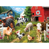 750 Piece Puzzle for Adults Sharon Steele Happy Farm Day, 27x20 inch Whimsical Farm Animal Scene Jigsaw by KI Puzzles KI Puzzles