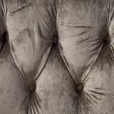 Christopher Knight Home Milani Tufted Scroll Arm Velvet Loveseat, Grey / Dark Brown Christopher Knight Home