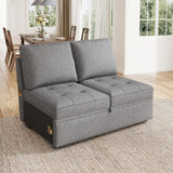 HONBAY Modular Sectional Sleeper Sofa with Pull Out Bed, Pull Out Bed for Sectional Couch, Grey HONBAY