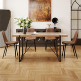 MUUOKY Dining Table Set for 4, Modern 55'' Wood Dining Table, Fabric Dining Chairs 4,Table and Chairs Set of 4,Ideal for Kitchen Dining Room MUUOKY