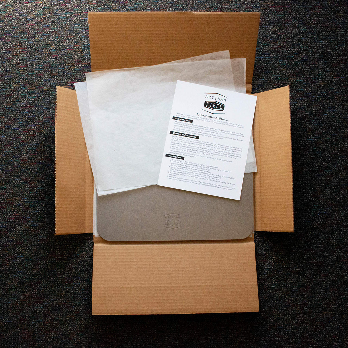 Artisan Steel - High Performance Pizza Steel Made in the USA - 16" x 14.25" (.25" Thick) Artisan Steel