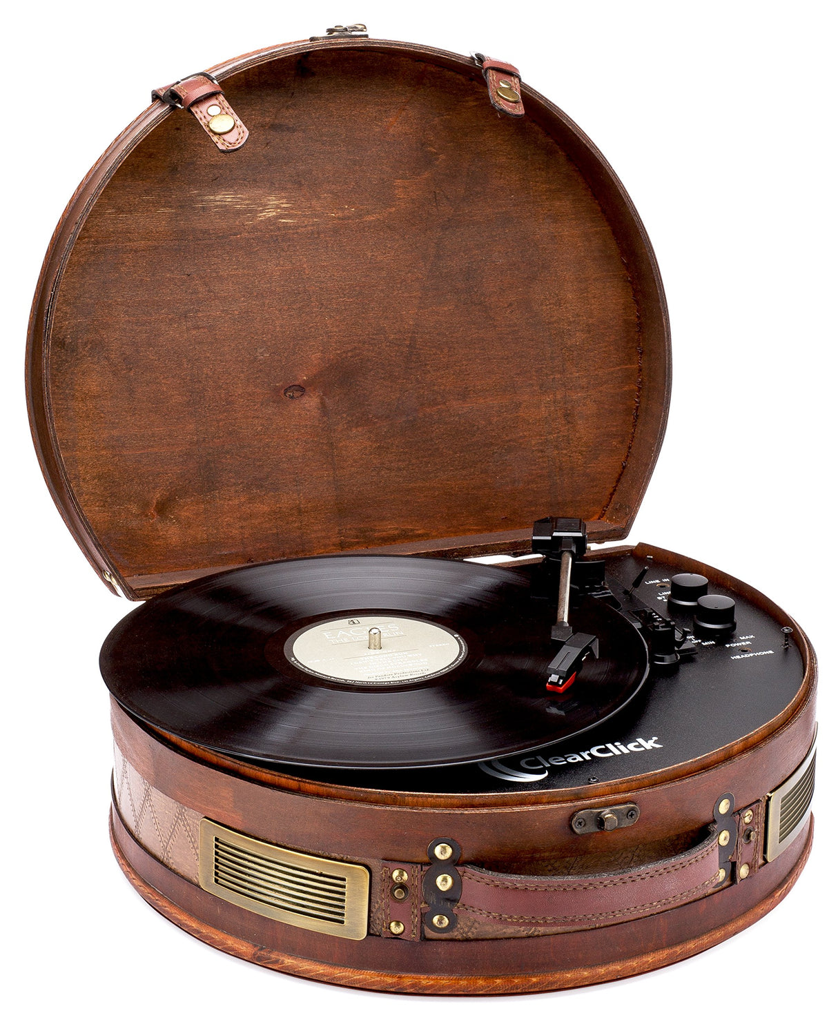 ClearClick Vintage Suitcase Turntable with Bluetooth & USB - Classic Wooden Retro Style ClearClick