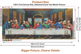 JesMolla DIY 5D Full Round Diamond Painting by Number Kits for Adults, Diamond Painting Kits Round Full Drill Diamond Art Kit Picture Craft for Home Wall Art Decor, 15.8"x33.5", The Last Supper JesMolla