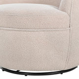 Roundhill Furniture Galleria 360 Swivel Teddy Sherpa Barrel Chair, Beige Roundhill Furniture