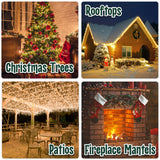 Clear Warm White Christmas Tree Lights - 20 ft String of 105 Incandescent Mini Bulbs Multifunctional Lighting Modes, for Decorative, Bedroom, Outdoor, Xmas Twinkle Lights with White Wire Total 21.6 ft stargo