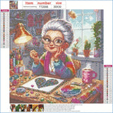 JFYHAB Diamond Art Kits for Adults,5D Grandma Diamond Painting DIY Diamond Art Diamond Painting Kits for Adult,Round Full Drill Diamonds, Diamond Art Kits for Home Decor-12x12inch JFYHAB