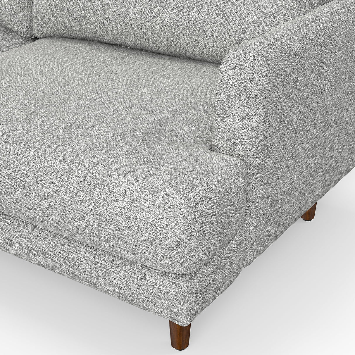 SIMPLIHOME Livingston 90-inch Wide Sofa in Mist Grey Woven-Blend Fabric, Handcrafted Mid-Century Modern Oversized 3-Seater Couch Sofa for Living Room or Family Room, Solid Wood Frame SIMPLIHOME