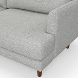 SIMPLIHOME Livingston 90-inch Wide Sofa in Mist Grey Woven-Blend Fabric, Handcrafted Mid-Century Modern Oversized 3-Seater Couch Sofa for Living Room or Family Room, Solid Wood Frame SIMPLIHOME