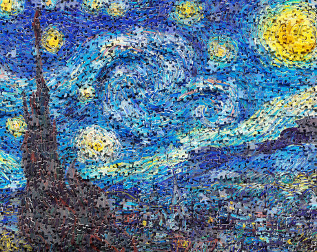 Pintoo Jigsaw Puzzles 500 Piece for Adults - Puzzle in Puzzle - Van Gogh's Starry Night Beautiful Plastic Puzzle for Home Decor Zero Dust Easy Storage [H2285] Pintoo