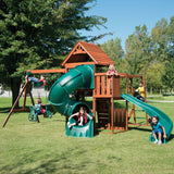 Swing-N-Slide Grandview Twist Play Set with Two Slides, Two Swings, Monkey Bars, Glider and Climbing Wall Swing-N-Slide