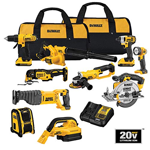 *DEWALT 20V MAX Power Tool Combo Kit, 10-Tool Cordless Power Tool Set with 2 Batteries and Charger (DCK1020D2) DEWALT