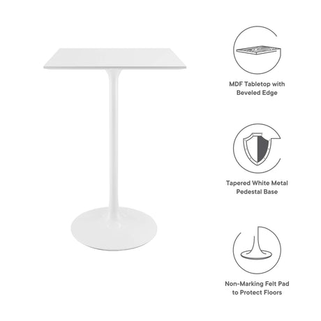 Lippa 28" Square Wood Bar Table by Modway HouseOfZazla