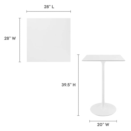 Lippa 28" Square Wood Bar Table by Modway HouseOfZazla