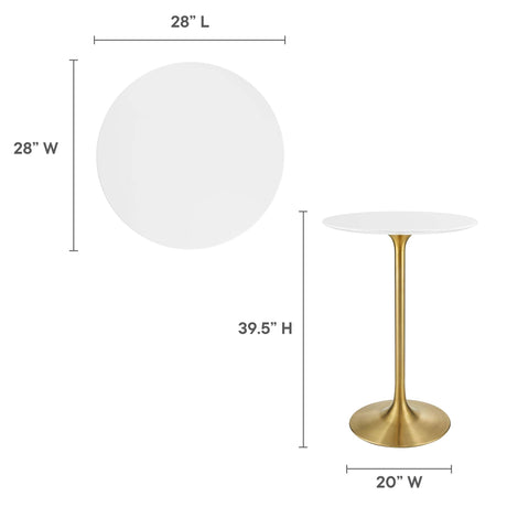 Lippa 28" Round Wood Bar Table by Modway HouseOfZazla