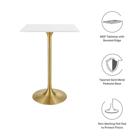 Lippa 28" Square Wood Bar Table by Modway HouseOfZazla