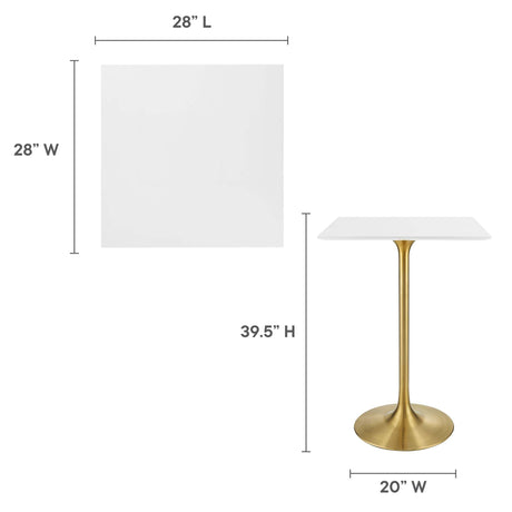 Lippa 28" Square Wood Bar Table by Modway HouseOfZazla