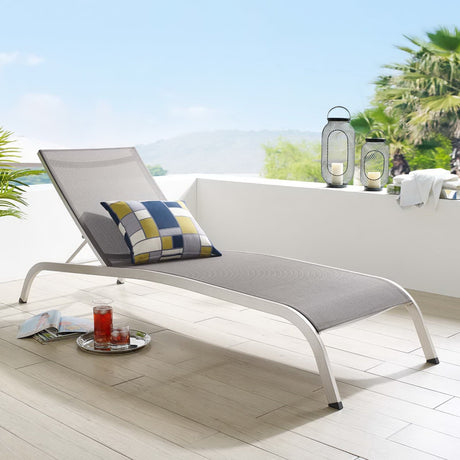 Savannah Mesh Chaise Outdoor Patio Aluminum Lounge Chair by Modway HouseOfZazla