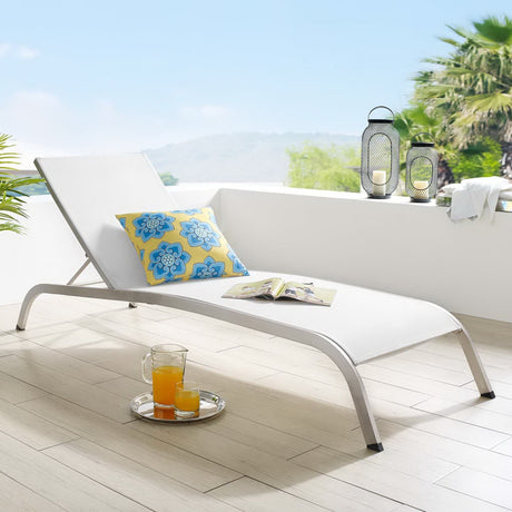 Savannah Mesh Chaise Outdoor Patio Aluminum Lounge Chair by Modway HouseOfZazla