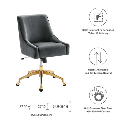 Discern Performance Velvet Office Chair by Modway HouseOfZazla