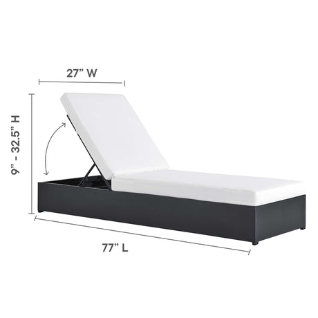 Tahoe Outdoor Patio Powder-Coated Aluminum Chaise Lounge Chair by Modway HouseOfZazla