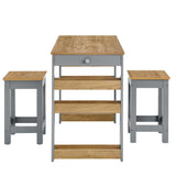 Galley 3-Piece Kitchen Island and Stool Set by Modway