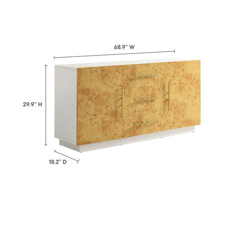 Abel 59 Inch Burl Wood Sideboard Buffet TV Stand by Modway HouseOfZazla