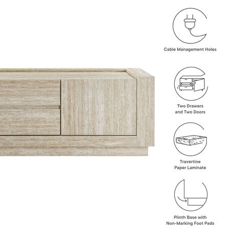 Hollis 59" Travertine TV Stand by Modway HouseOfZazla