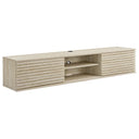 Render 70" Faux Travertine Wall-Mount Media Console TV Stand HouseOfZazla