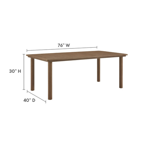 Abacus 7-Piece Rectangular Outdoor Patio Aluminum Dining Table Set with Rattan Armchairs HouseOfZazla