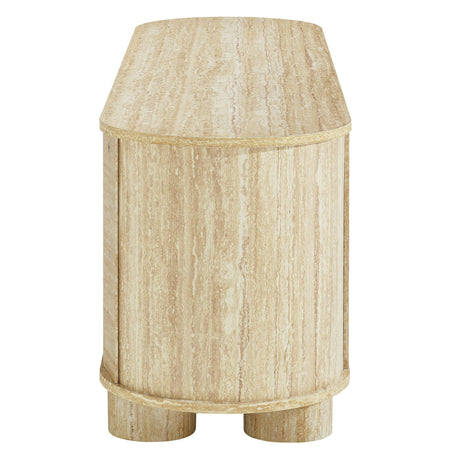 Overture 63” Oval Faux Travertine TV Stand by Modway HouseOfZazla