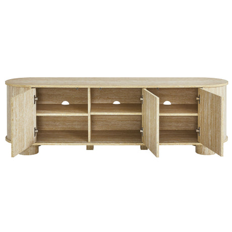 Overture 63” Oval Faux Travertine TV Stand by Modway HouseOfZazla
