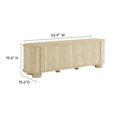 Overture 63” Oval Faux Travertine TV Stand by Modway HouseOfZazla