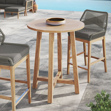 Wellspring 36" Outdoor Patio Teak Wood Bar Table by Modway HouseOfZazla