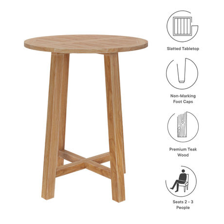 Wellspring 36" Outdoor Patio Teak Wood Bar Table by Modway HouseOfZazla