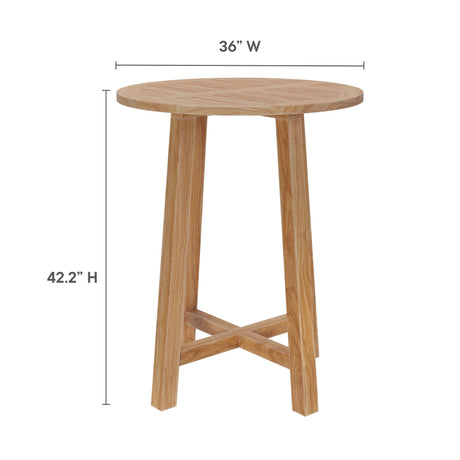 Wellspring 36" Outdoor Patio Teak Wood Bar Table by Modway HouseOfZazla