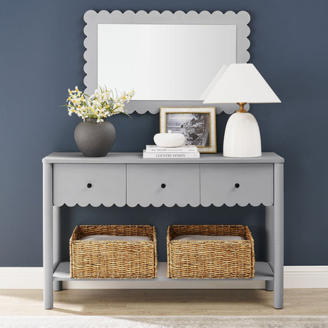 Emmeline 3-Drawer Scalloped Console Table by Modway HouseOfZazla