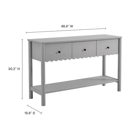 Emmeline 3-Drawer Scalloped Console Table by Modway HouseOfZazla